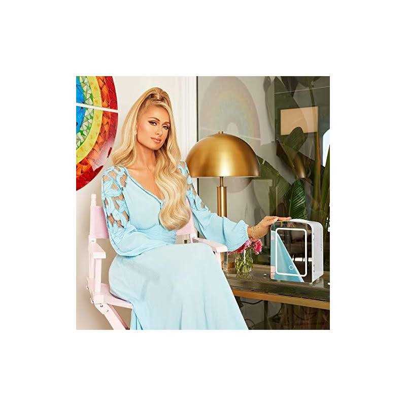 Paris Hilton Mini Refrigerator and Personal Beauty Fridge, Mirrored Door with Dimmable LED Light, Thermoelectric Cooling and Warming Function - Image 3