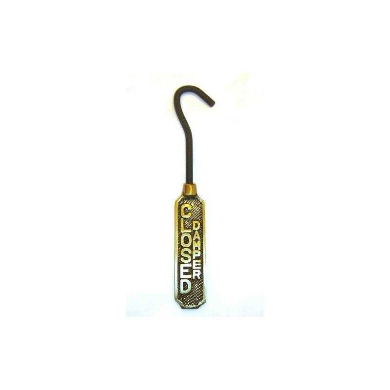 Metal Fireplace Damper Pull with Solid Brass Handle - Image 3
