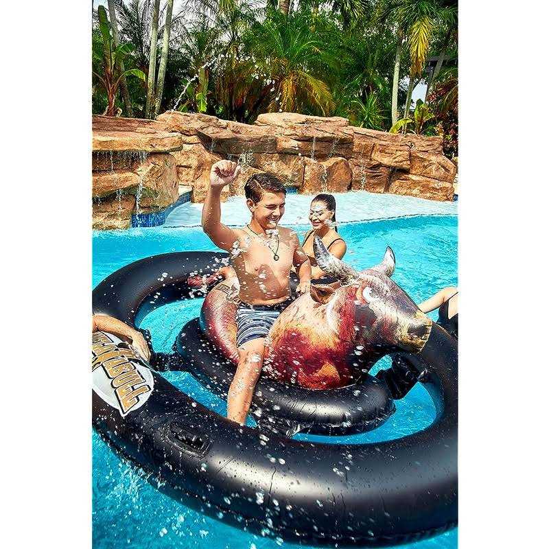 Inflatabull Inflatable Pool Float Toy with Bull Swimming Pool Floatie for Families Adults and Kids Ages 9 and Up - Image 3