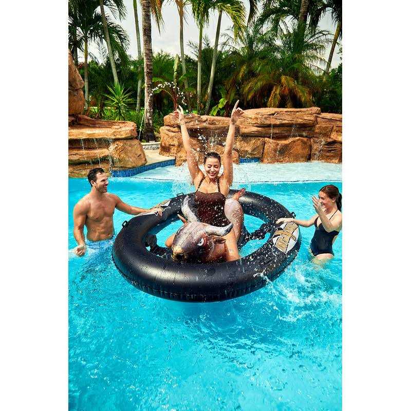 Inflatabull Inflatable Pool Float Toy with Bull Swimming Pool Floatie for Families Adults and Kids Ages 9 and Up - Image 4