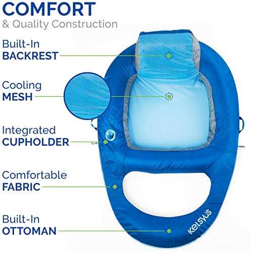Kelsyus Premium Floating Lounger with Fast Inflation Inflatable Recliner Chair - Image 3