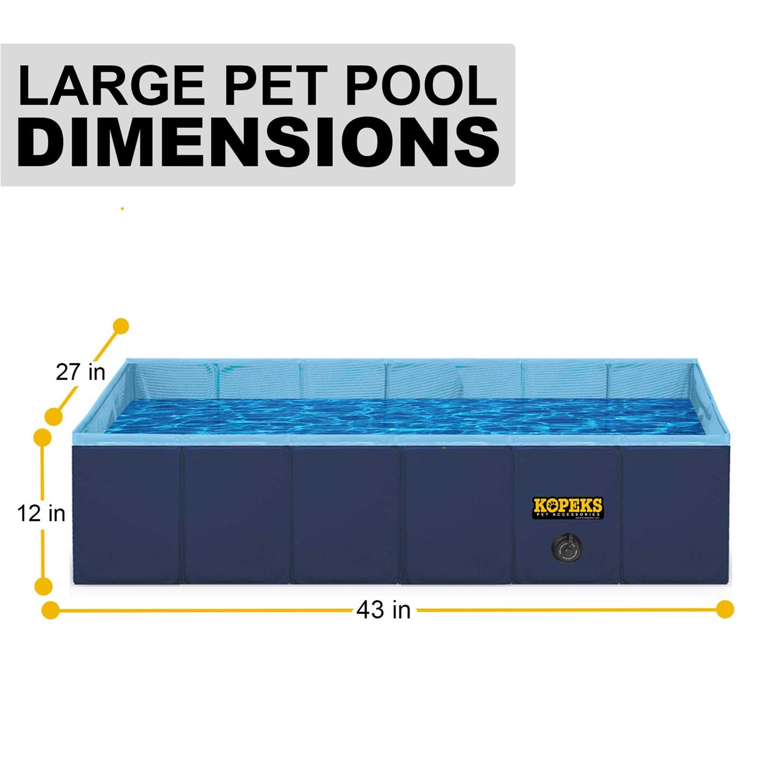 Kopeks Outdoor Portable Rectangular Dog Swimming Pool - Image 4