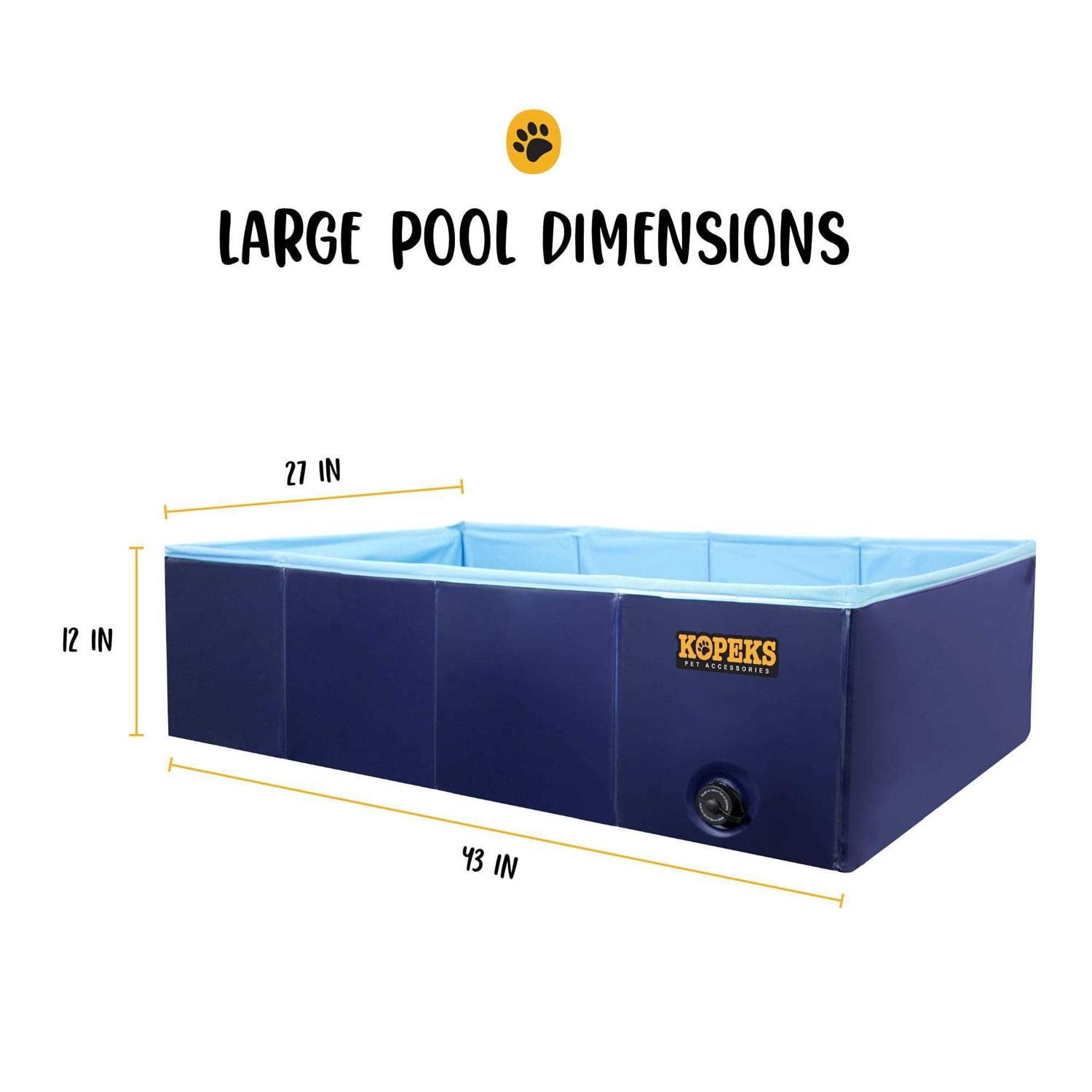 Kopeks Outdoor Portable Rectangular Dog Swimming Pool - Image 5