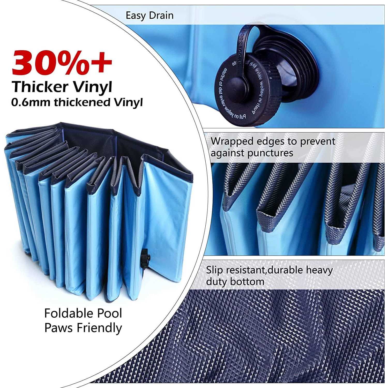 Jasonwell Foldable Dog Pet Bath Pool Collapsible Dog Pet Pool Bathing Tub Kiddie Pool for Dogs Cats Kids - Image 3