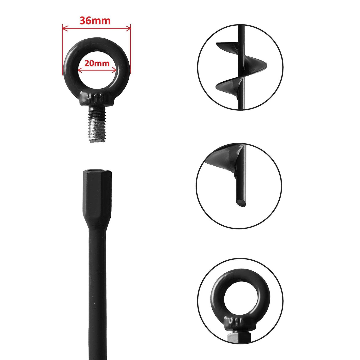 VASGOR 16” Ground Anchors Easy to Use with Drill Heavy Duty Anchor Hook for Camping Tent - Image 4