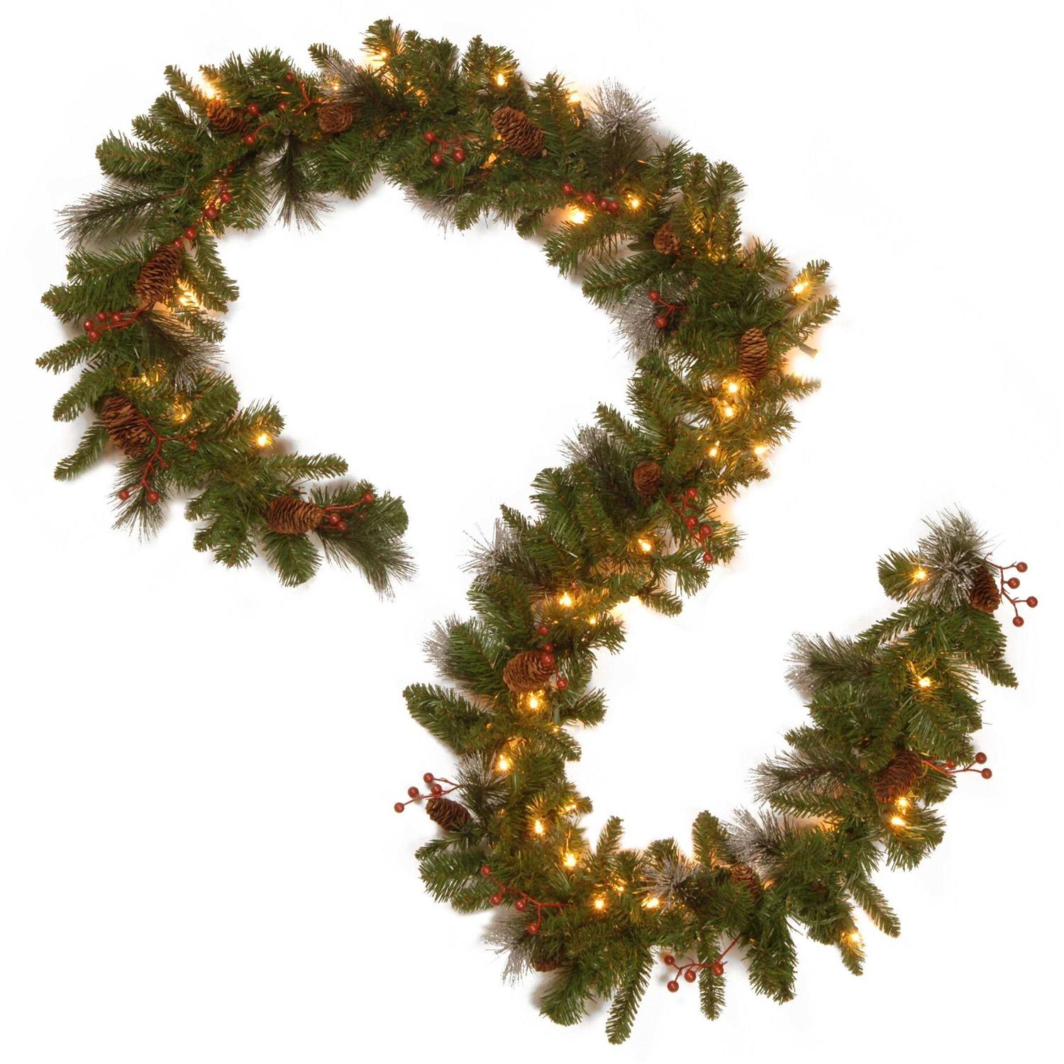 National Tree Company 9 ft. Crestwood Spruce Pre-Lit LED Garland - Image 5