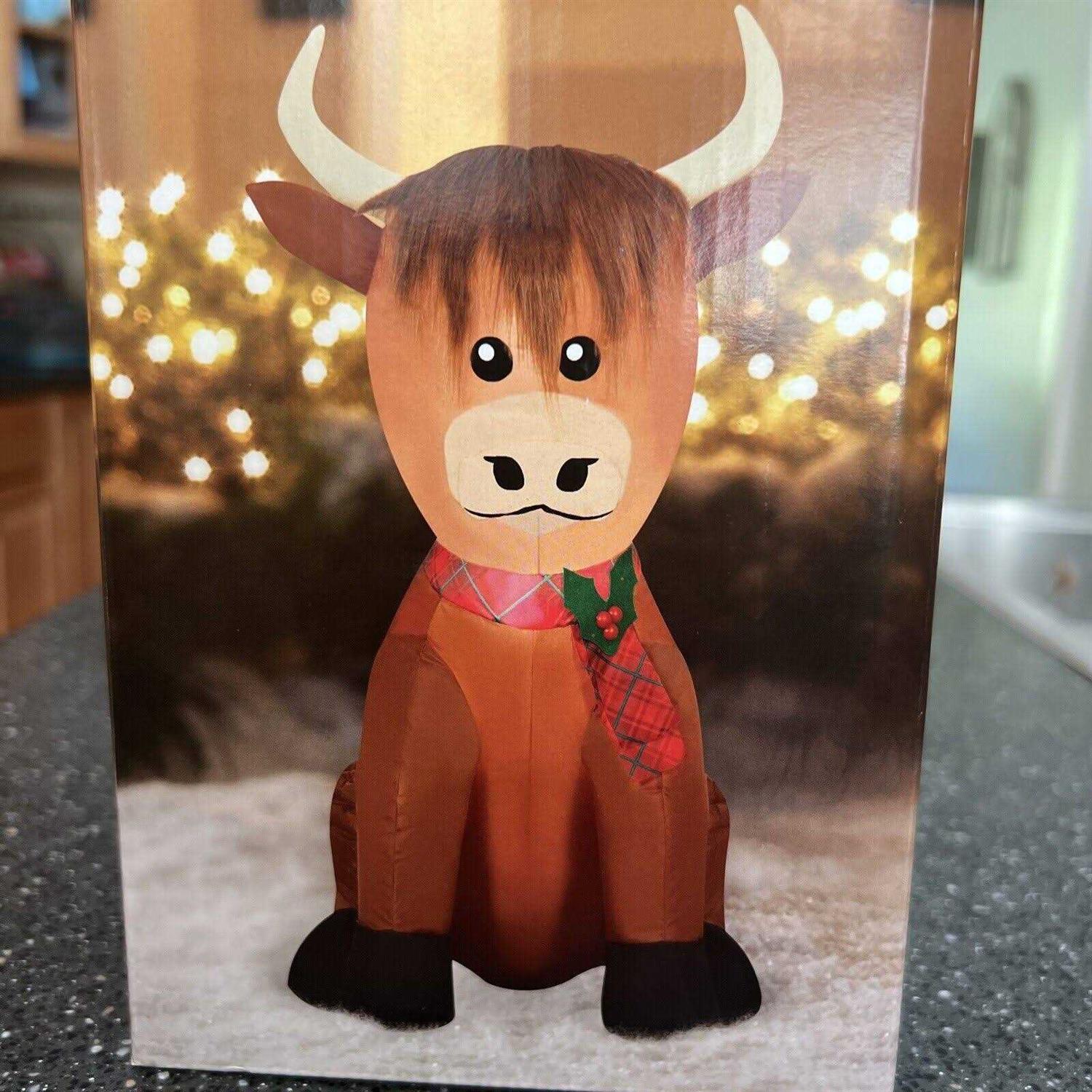 Holiday Time Highlander Scottish Cow 3.5 Ft Christmas Airblown Inflatable - Image 4