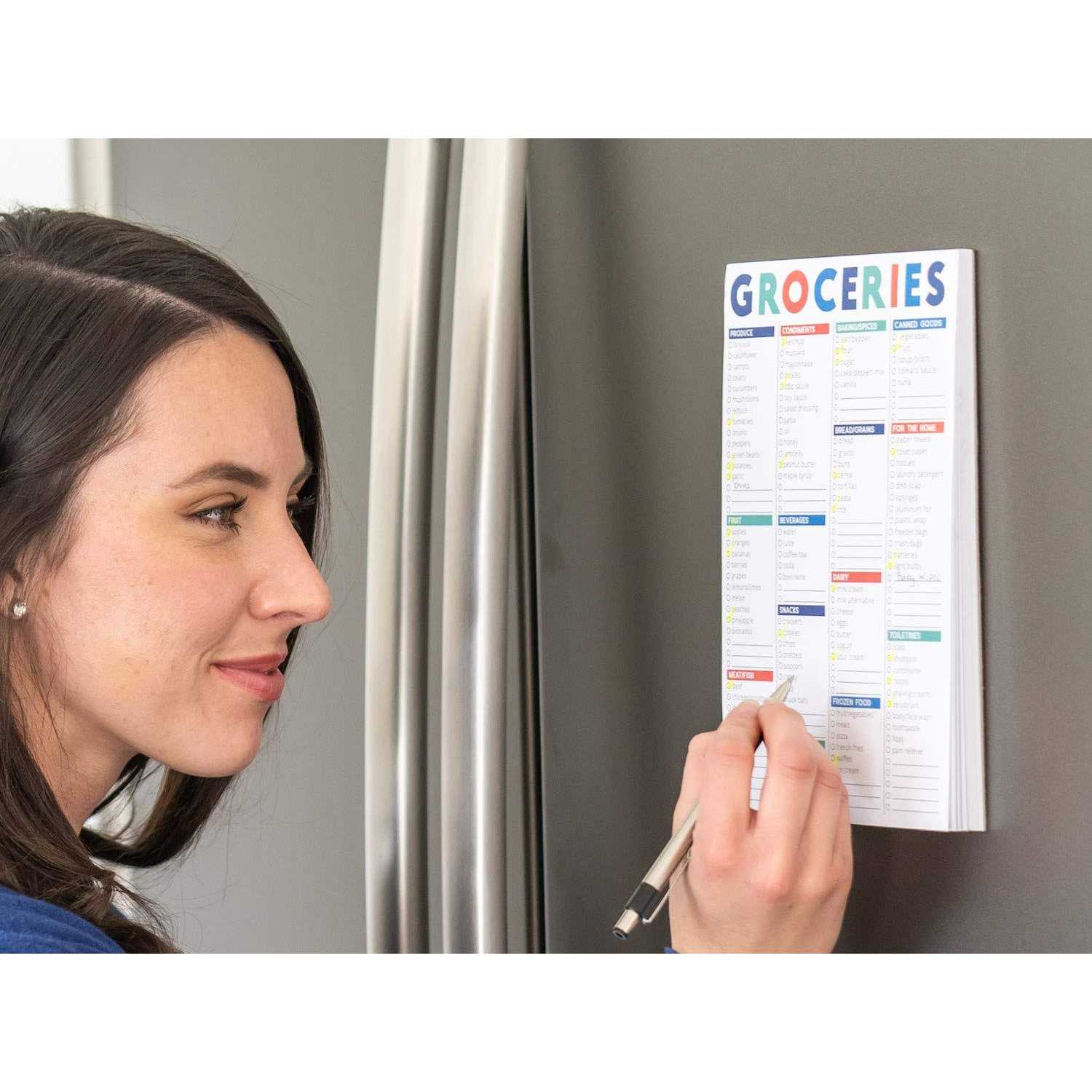 Sweetzer & Orange FastCheck Grocery List Magnet Pad for Fridge. 6x9 Magnetic Notepad with Printed Shopping List Items and Blank Grocery Shopping - Image 3
