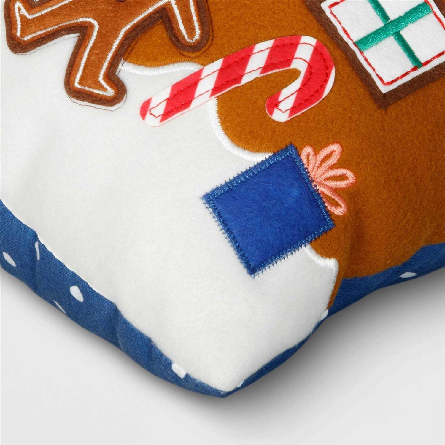 New 2023 Wondershop Gingerbread Gumdrop House Holiday Throw Accent Pillow 17x14 - Image 3