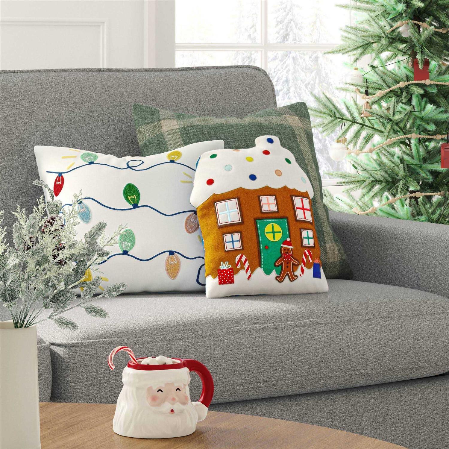 New 2023 Wondershop Gingerbread Gumdrop House Holiday Throw Accent Pillow 17x14 - Image 4