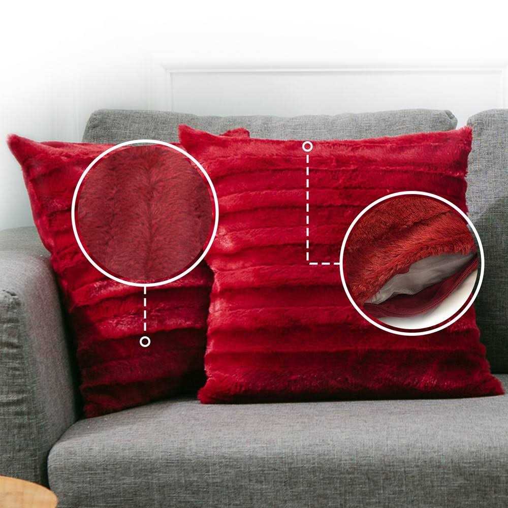 Cheer Collection Decorative Faux Fur Throw Pillows - Image 4