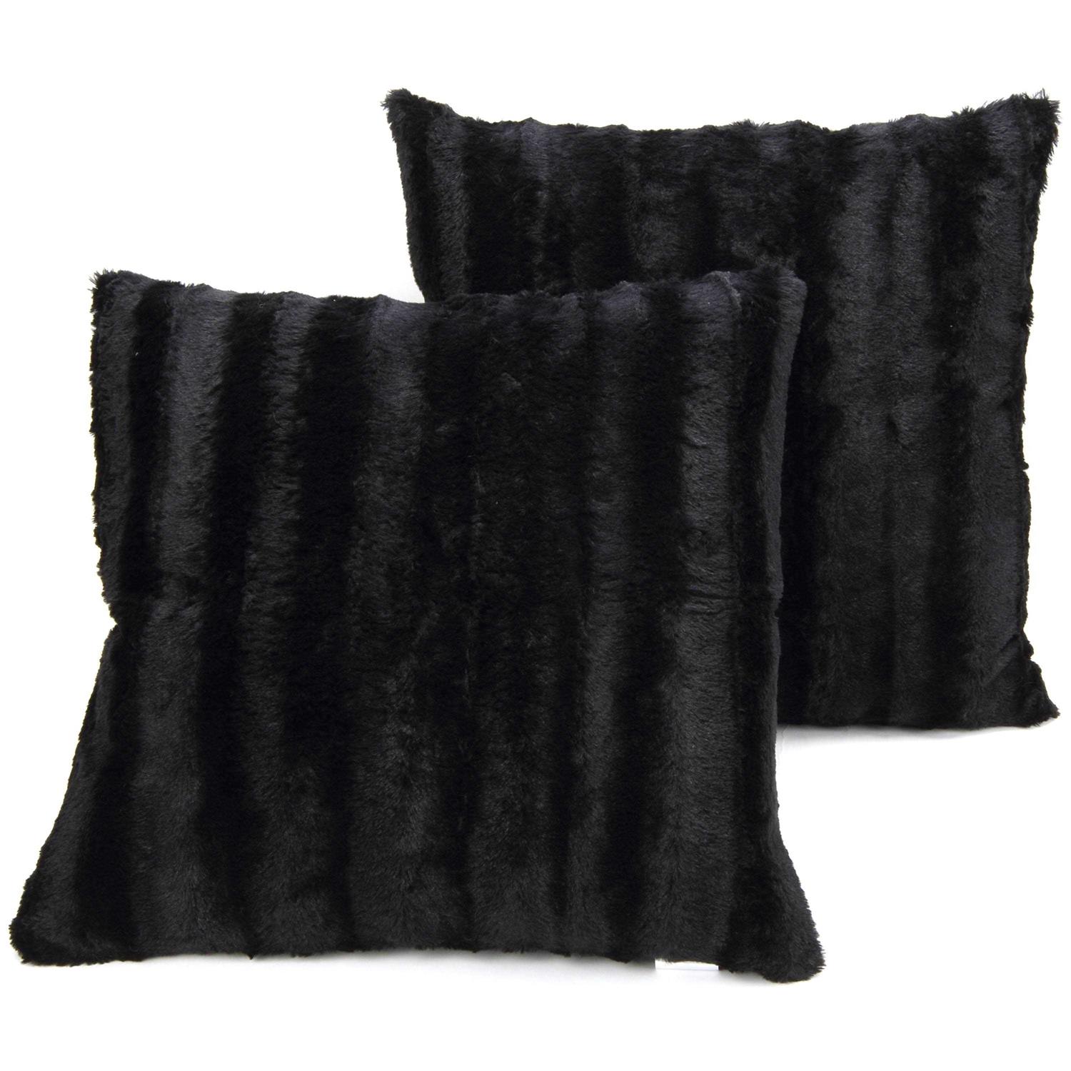 Cheer Collection Decorative Faux Fur Throw Pillows - Image 3