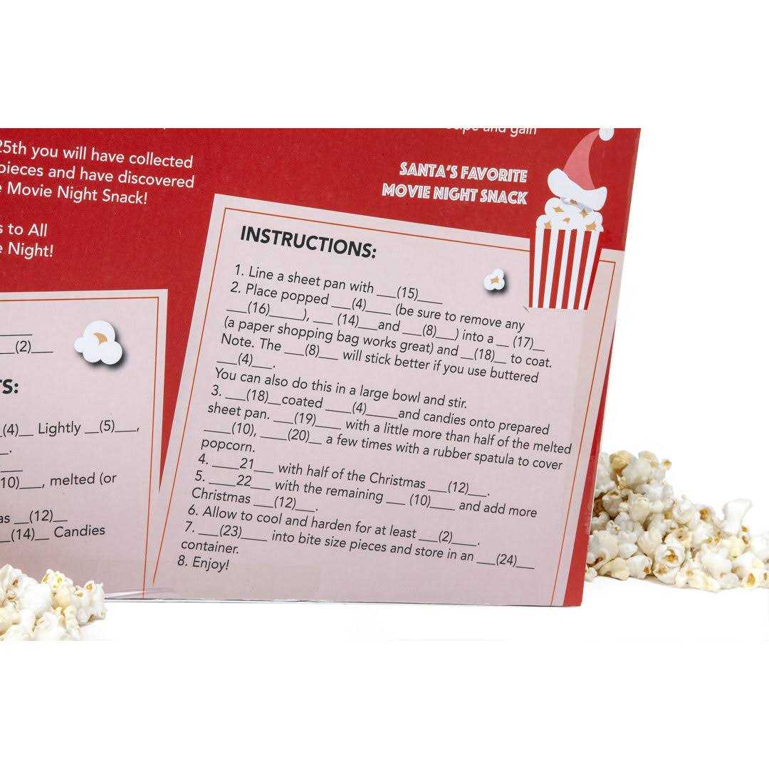 Santa's Secret Snack Popcorn Advent Calendar Wabash Valley Farms - Image 3