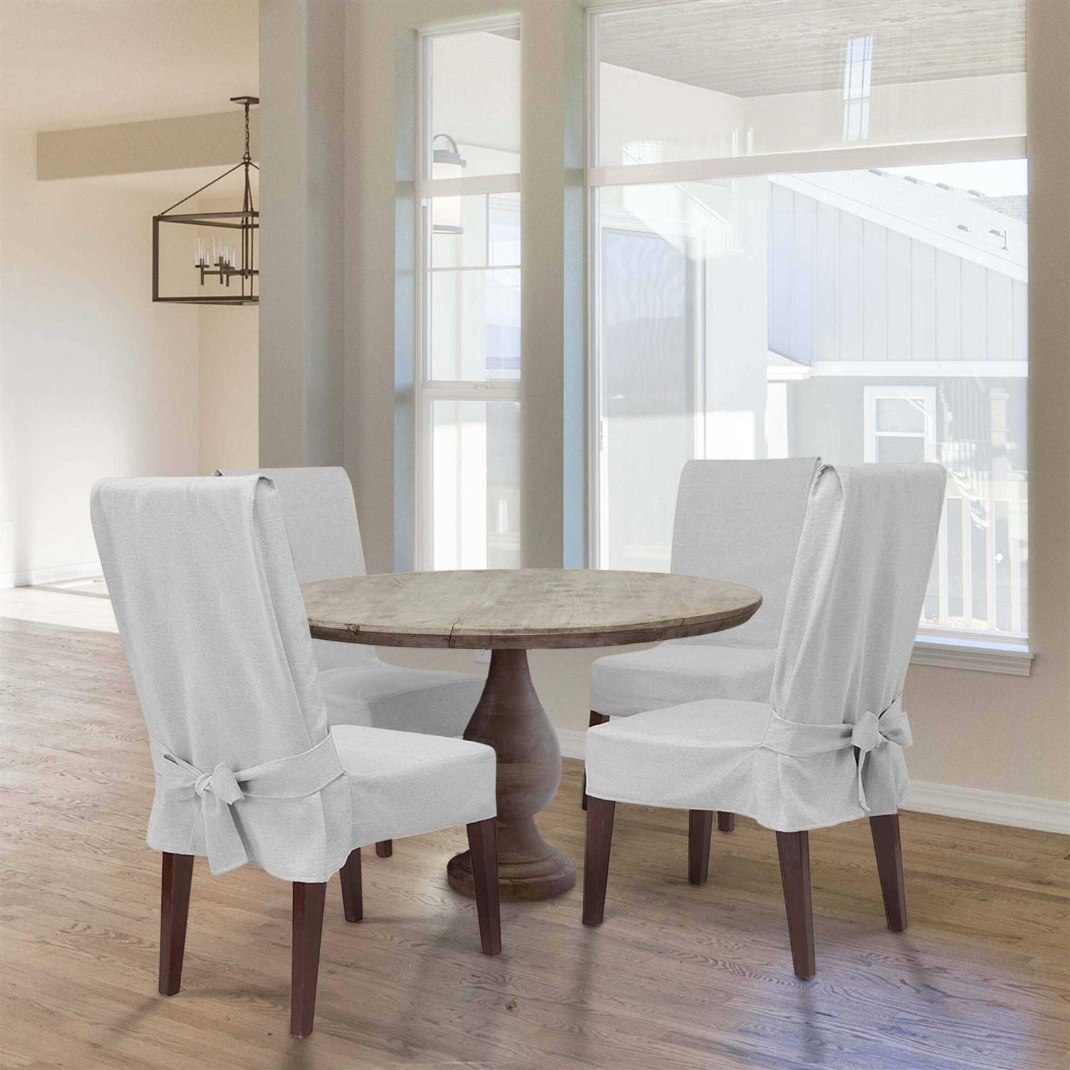Sure Fit Farmhouse Basketweave Dining Chair Slipcover - Image 3