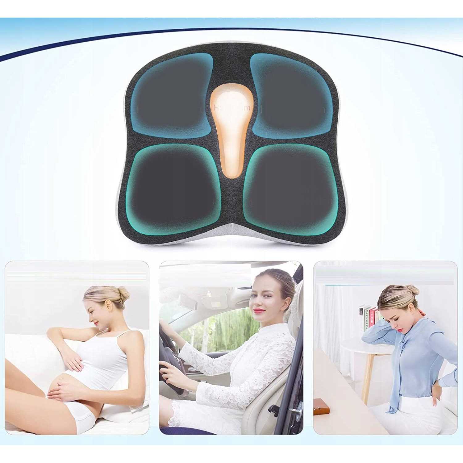 Max&Love Memory Foam Seat Chair Cushion for Relieves Back Sciatica Pain Tailbone Pain Coccyx Degenerating Disc Orthopedic Osteoarthritis Prostate - Image 3