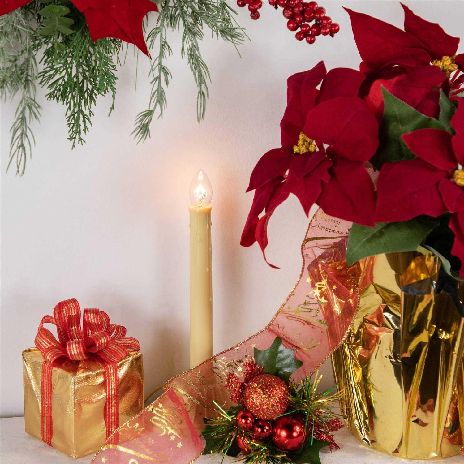 Northlight Ivory Single Light Christmas Candolier Candle Lamp - Image 3