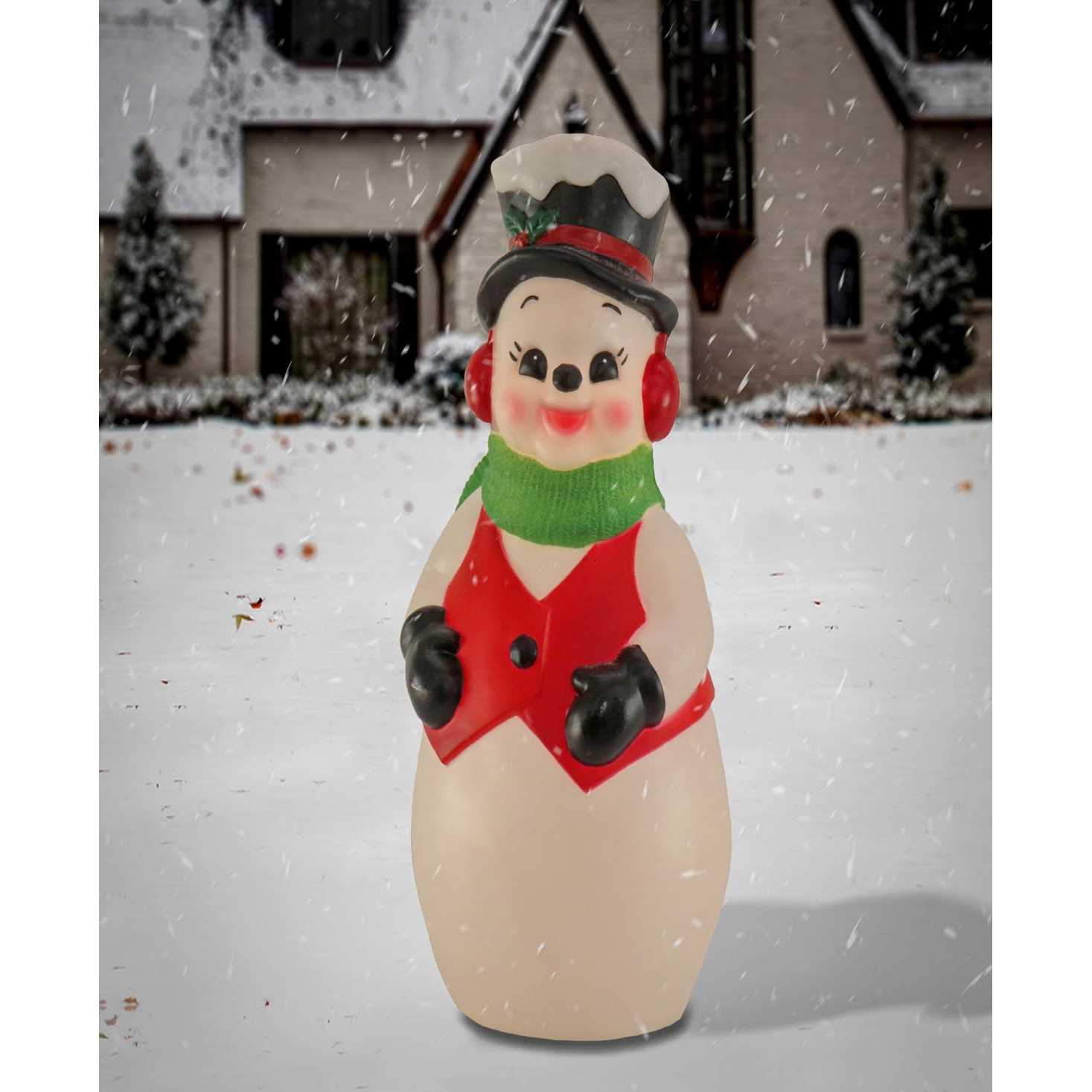 National Tree Company 24 Vintage-Like Styled Blow Mold Snowman - Image 3