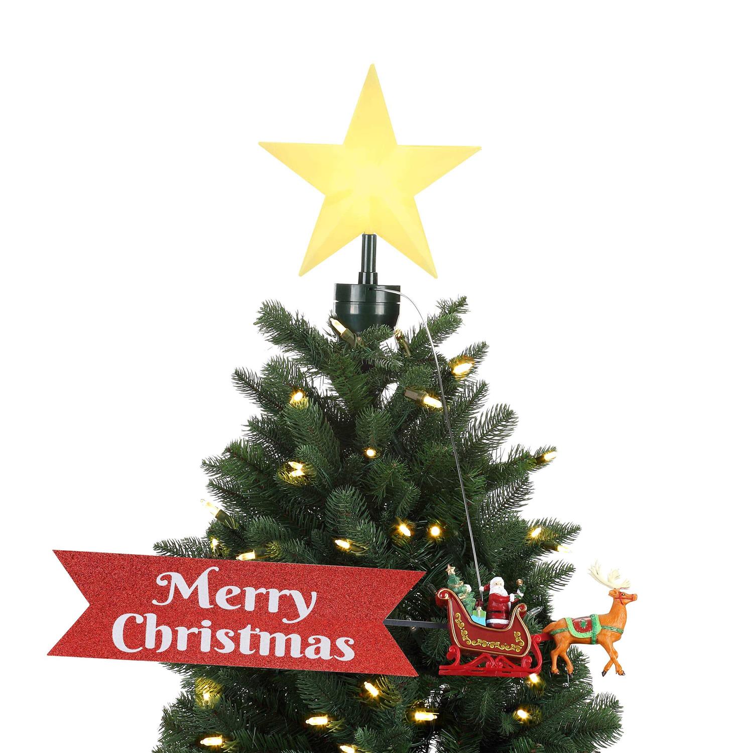 Mr. Christmas Animated Santa & Sleigh Tree Topper - Image 3