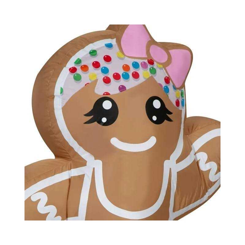 Holiday Time Airblown Inflatables 4 Foot Christmas Gingerbread Girl - Image 3