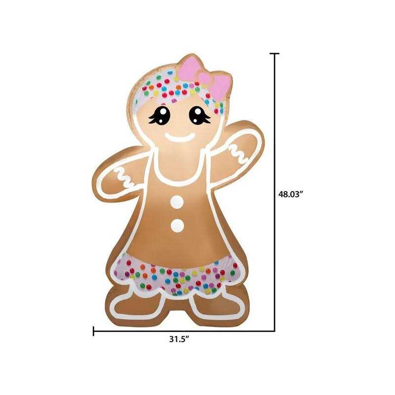 Holiday Time Airblown Inflatables 4 Foot Christmas Gingerbread Girl - Image 4