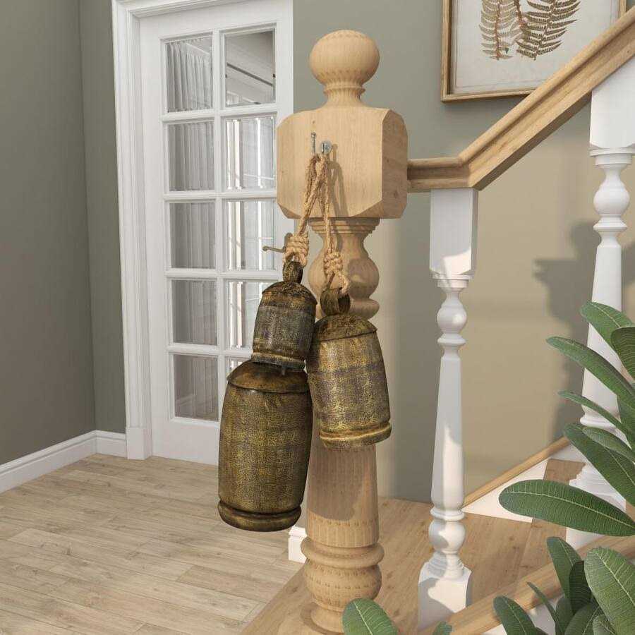 Metal Rope Bell Set of 3 Unique Home Accents - Image 3