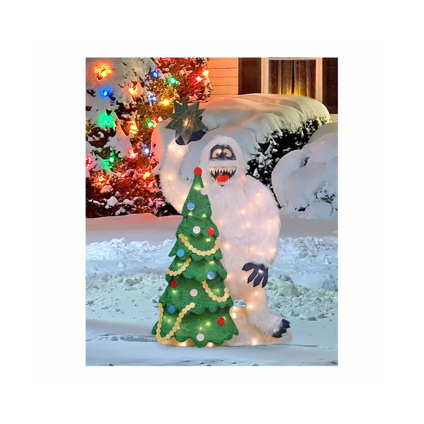 Northlight 32 Pre-Lit Faux Fur Bumble with Tree and Star Christmas Outdoor Decoration - Image 4