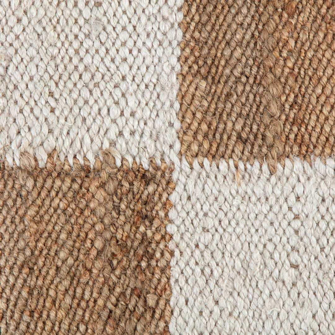 Silke Checkerboard Natural and Ivory Rug Rug - Image 3