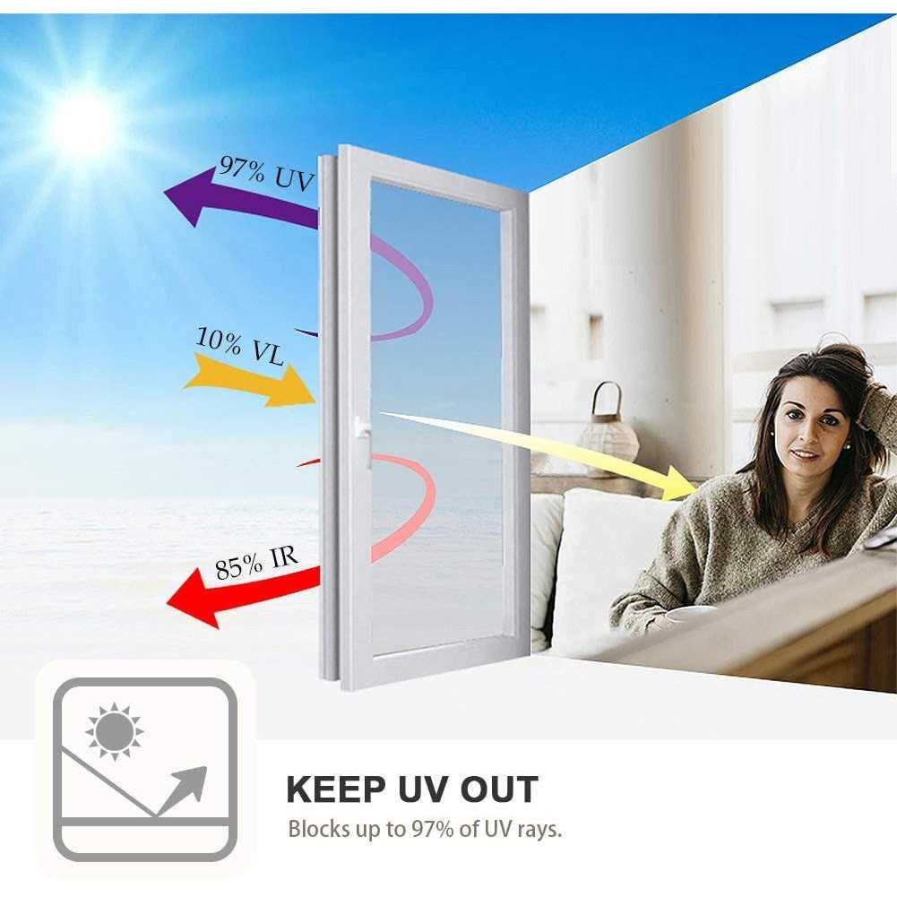 Window Film One Way Daytime Privacy Mirror Tint Treatments UV Heat Control Vinyl Stickers Sun Block Glass Paper Door Covering Reflective - Image 4