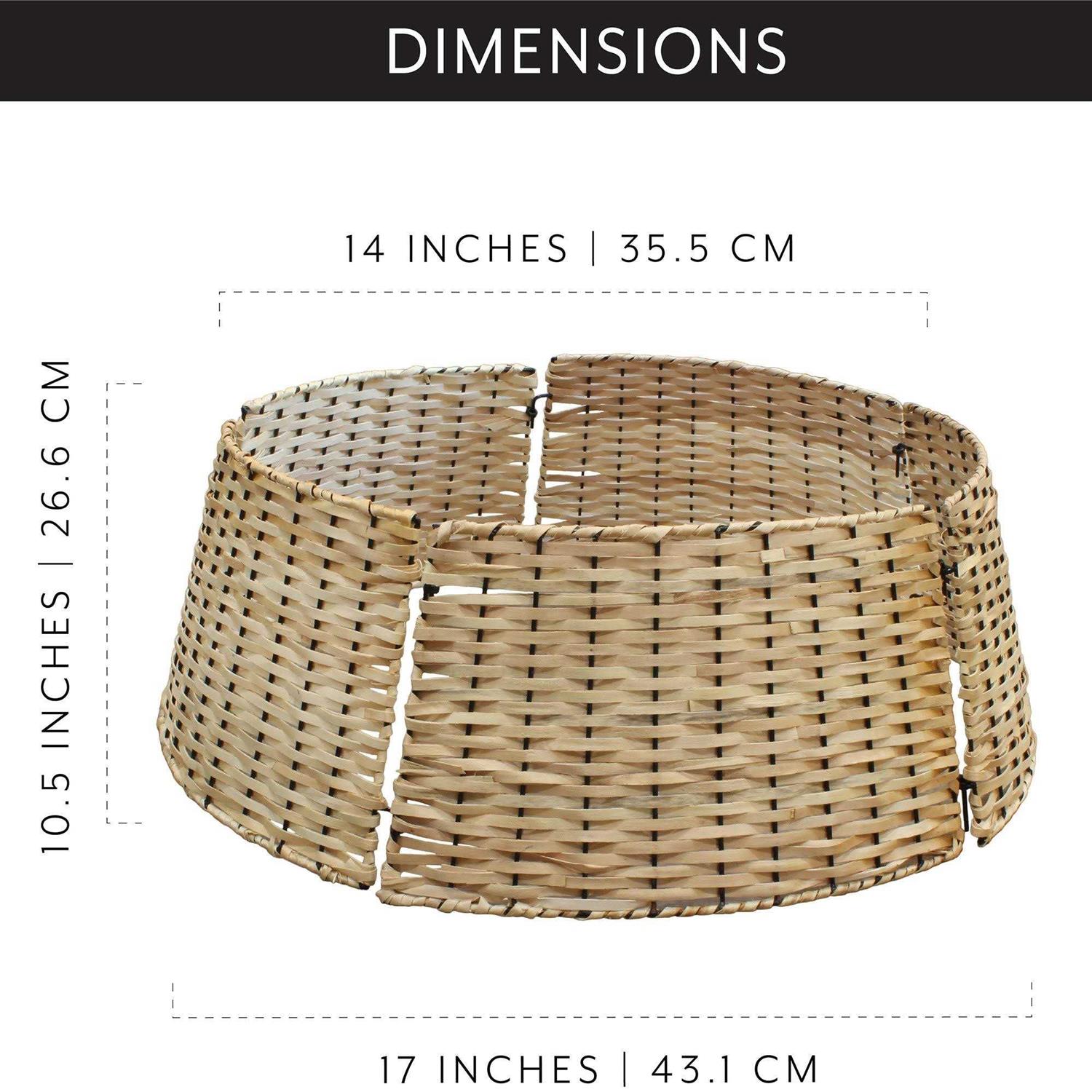 AuldHome Design AuldHome Wicker Christmas Tree Collar - Image 4