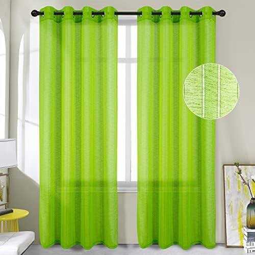 Jasmine Linen Sheer 1pc Panel Elegant Voile Window Curtains 84 For Bedroom/Kitchen - Image 5
