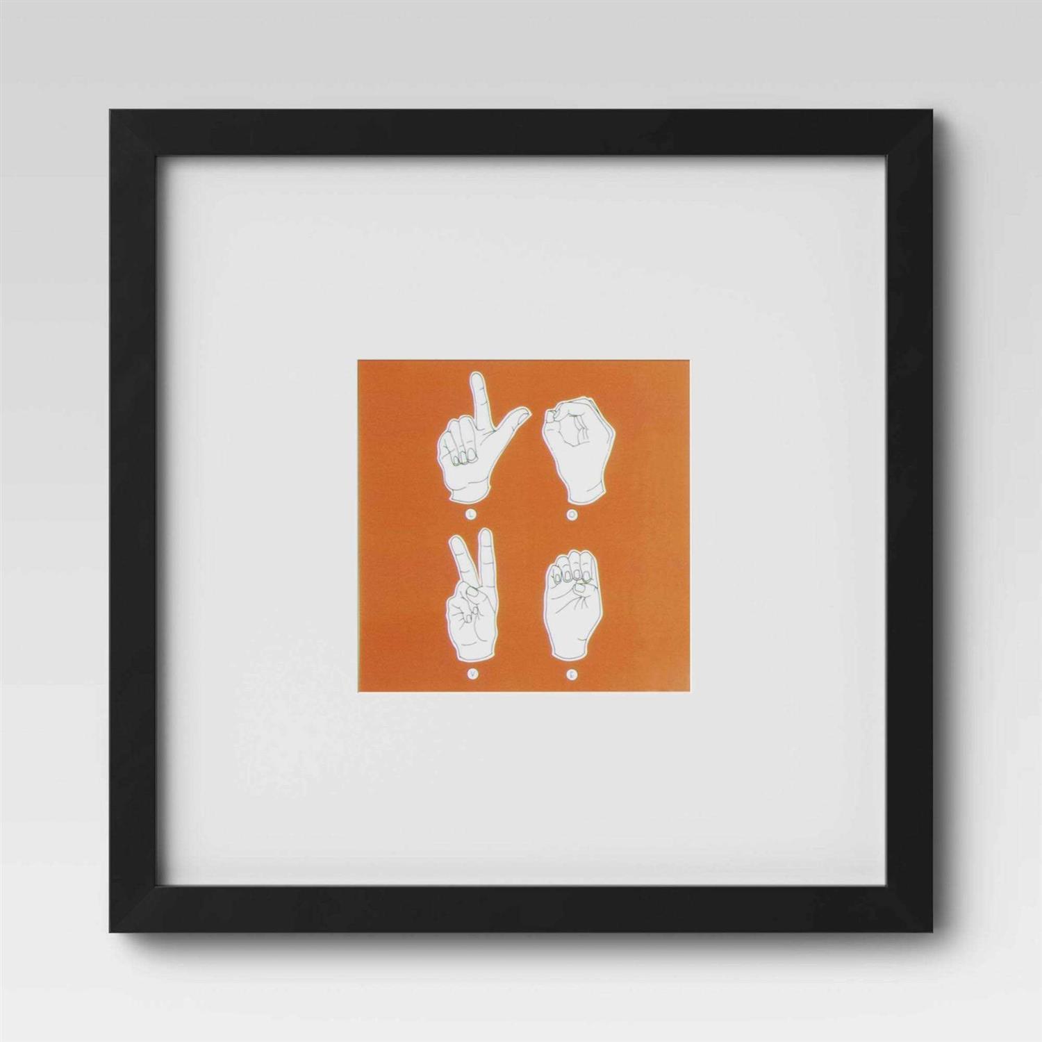 Room Essentials Set of 9 Gallery Frame Set 10 x 10 Matted to 5 x 5 Black - Image 4