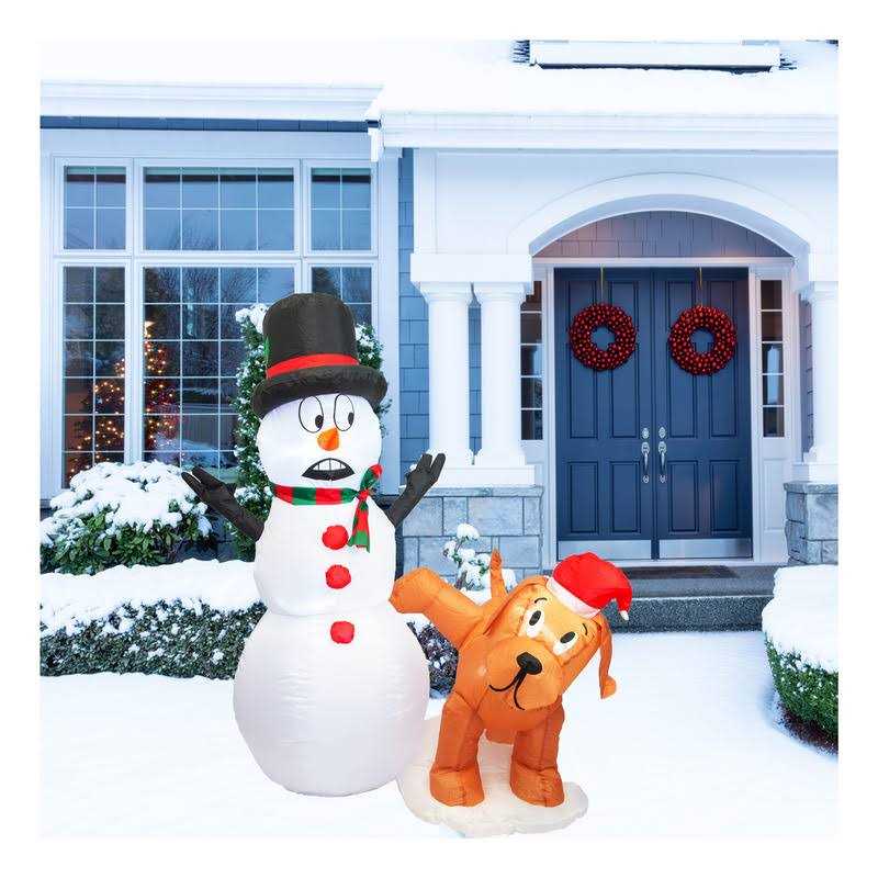 PRODUcTZ christmas Decorations 4 FT Inflatable Snowman Peeing Dog Holiday Outdoor Indoor House Yard Decor with LED Lights and - Image 4