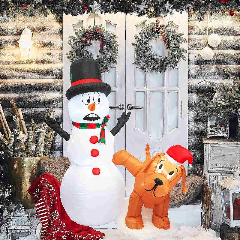 PRODUcTZ christmas Decorations 4 FT Inflatable Snowman Peeing Dog Holiday Outdoor Indoor House Yard Decor with LED Lights and - Image 5