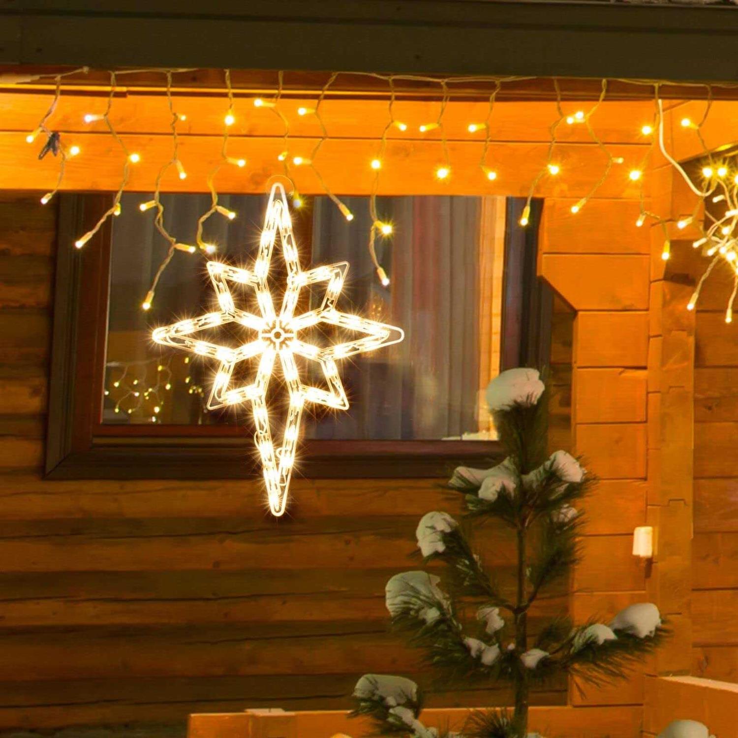 LAMPHOME 18 50 Lighted Bethlehem Star Christmas Light Window Sculpture Decoration - Image 3