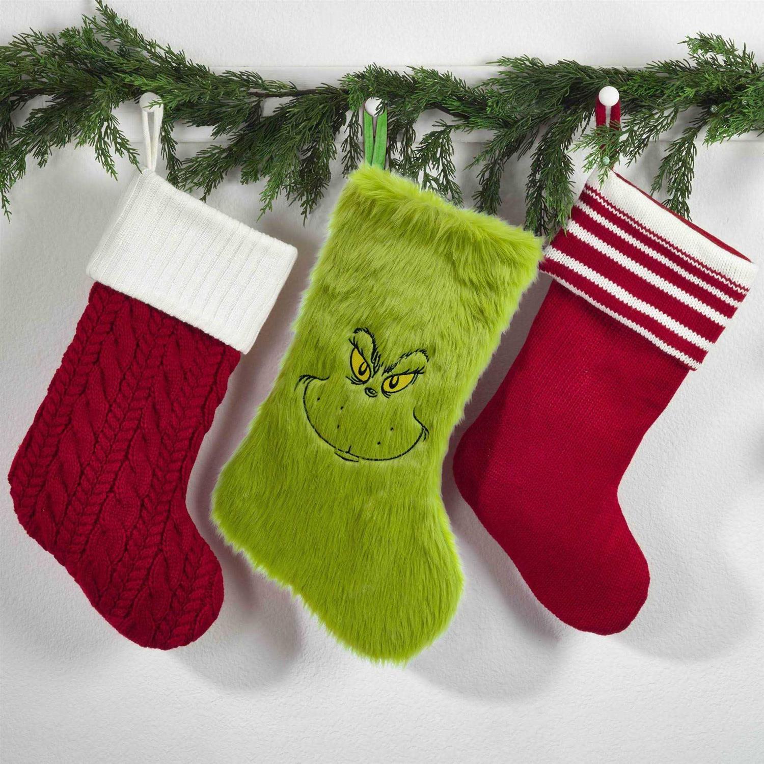 Dr Seuss' The Grinch Who Stole Christmas Grinch Furry Stocking - Image 4