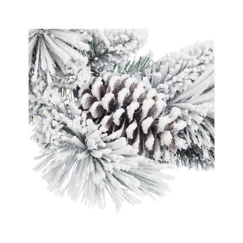 Holiday Time Winter Frost Flocked Wreath - Image 4