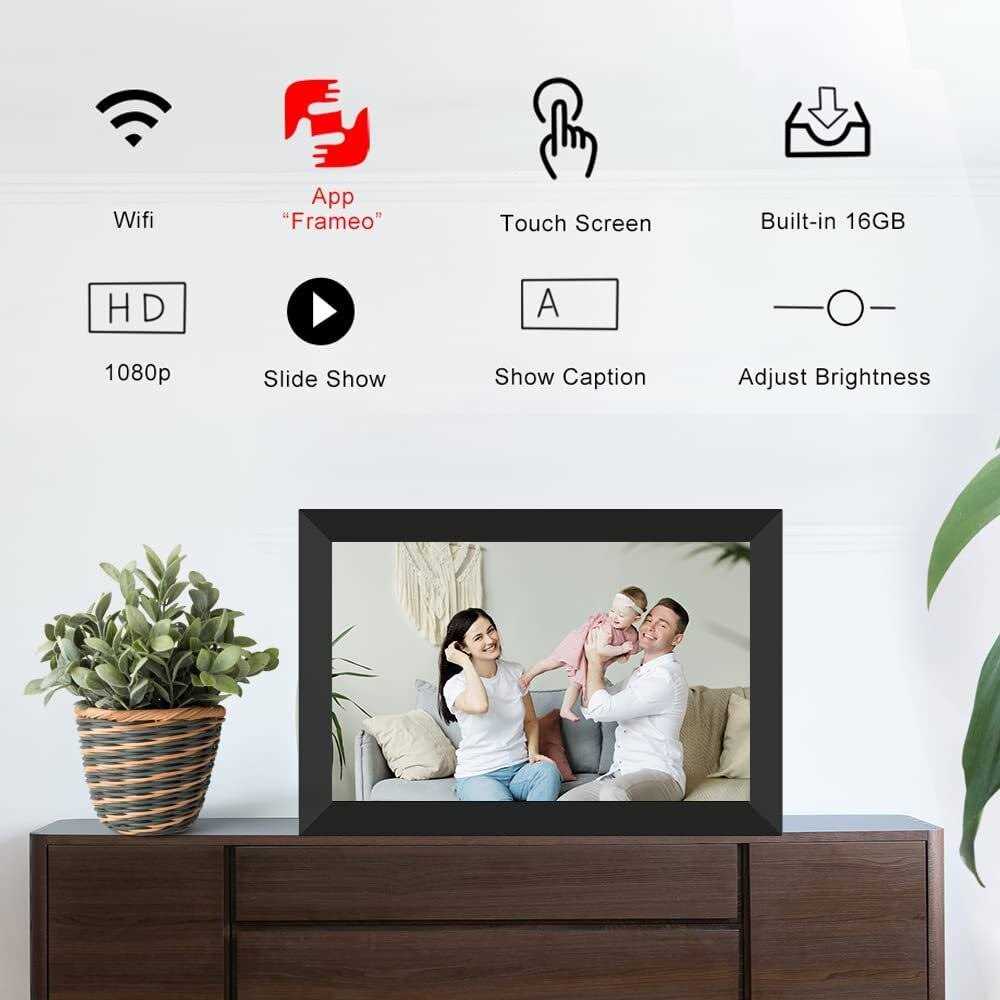 FRAMEO WiFi Digital Photo Picture Frame 10.1 Inch 1280x800 IPS LCD Touch Screen, Built in 16GB Memory, Auto-Rotate Portrait and Landscape - Image 3