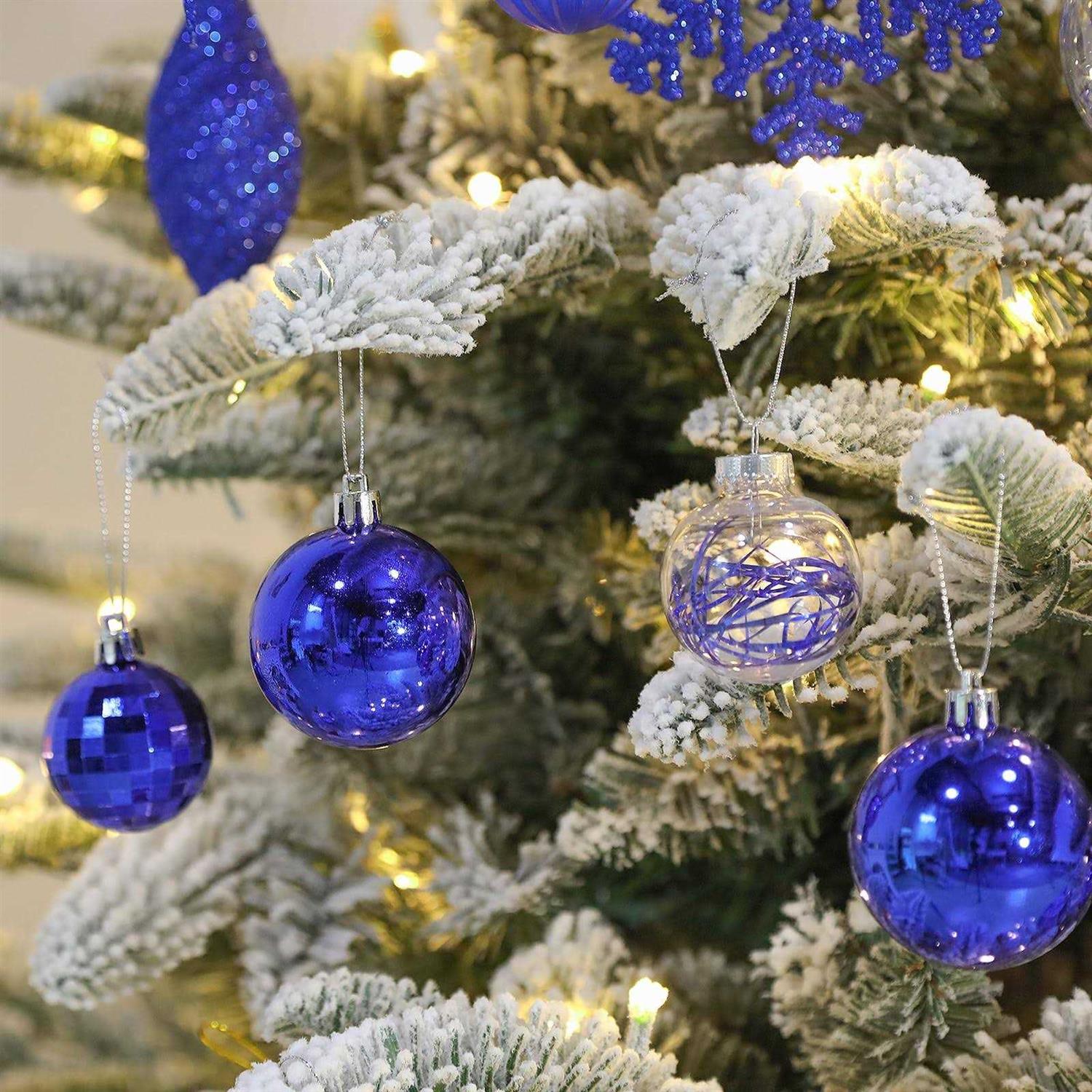 Shareconn 100pcs Christmas Balls Ornaments Set Shatterproof Plastic Decorative Baubles with lanyard for Xmas Tree Decor - Image 3