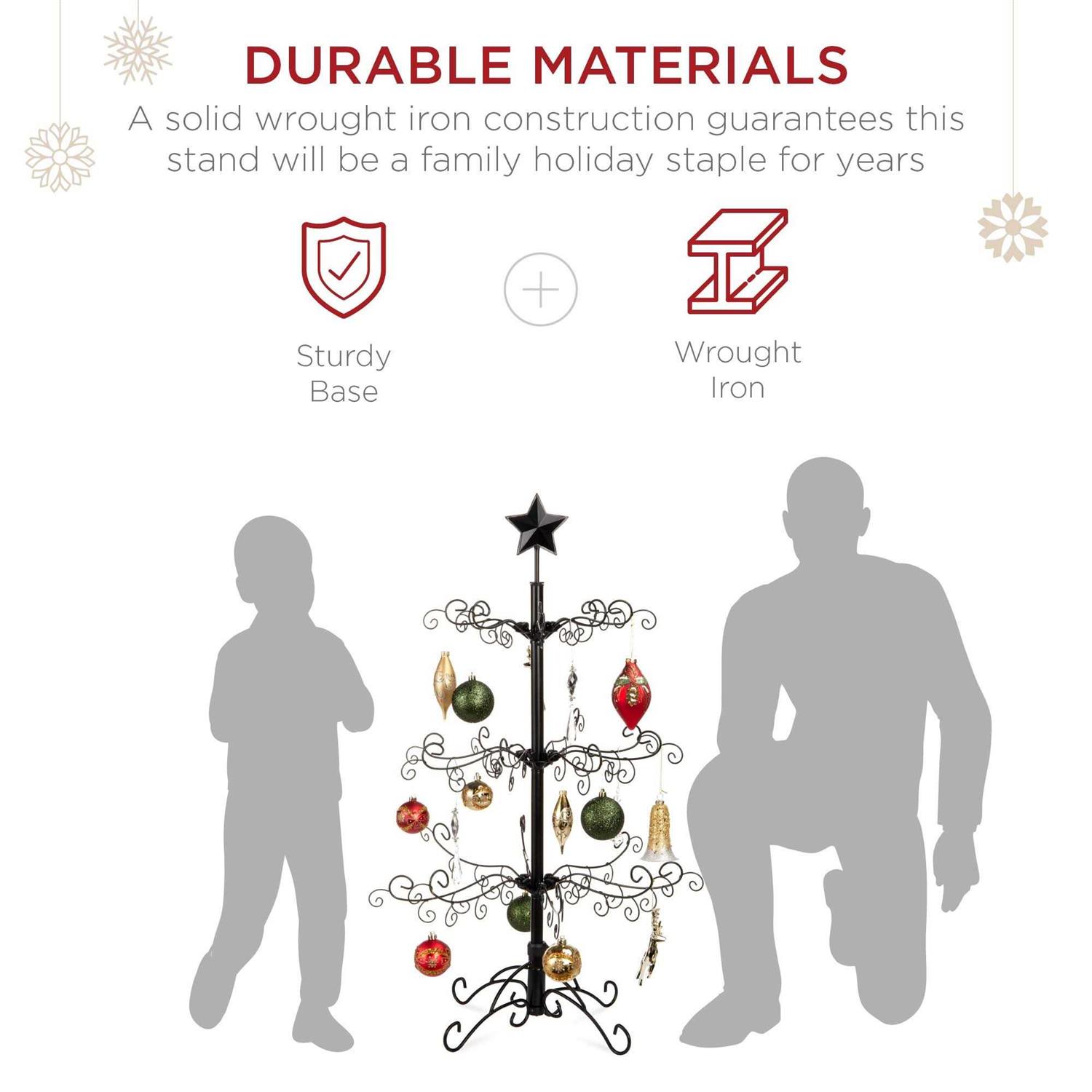 Best Choice Products 3ft Wrought Iron Ornament Display Christmas Tree w/ Easy Assembly - Image 5
