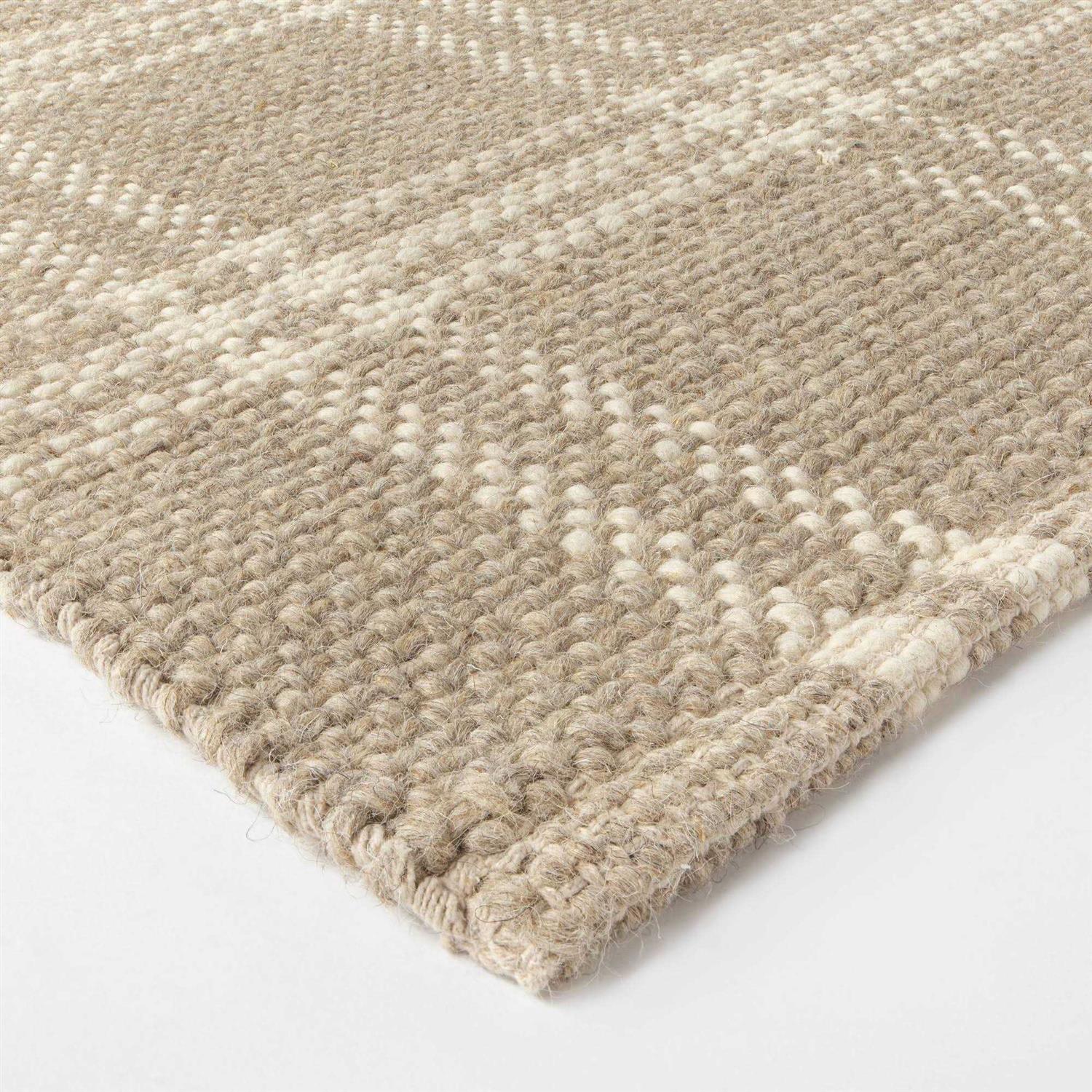 Cottonwood Hand Woven Plaid Wool/Cotton Area Rug Neutral - Image 3