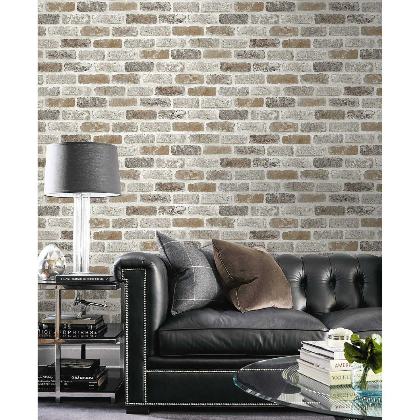 NextWall Washed Brick Peel and Stick Wallpaper - Image 3