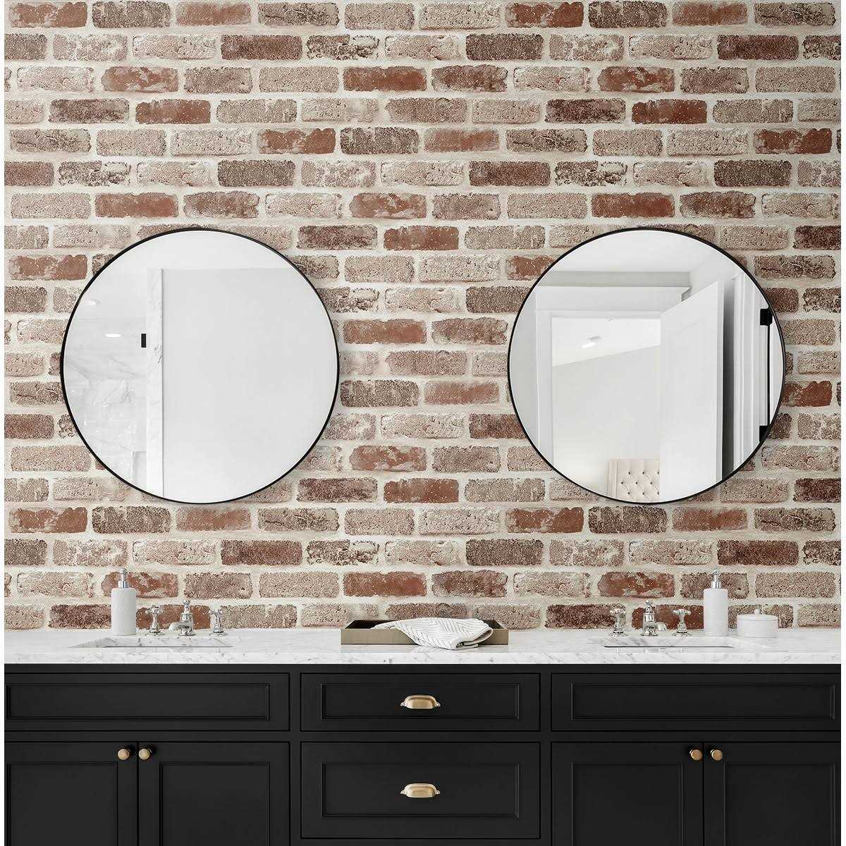 NextWall Washed Brick Peel and Stick Wallpaper - Image 4