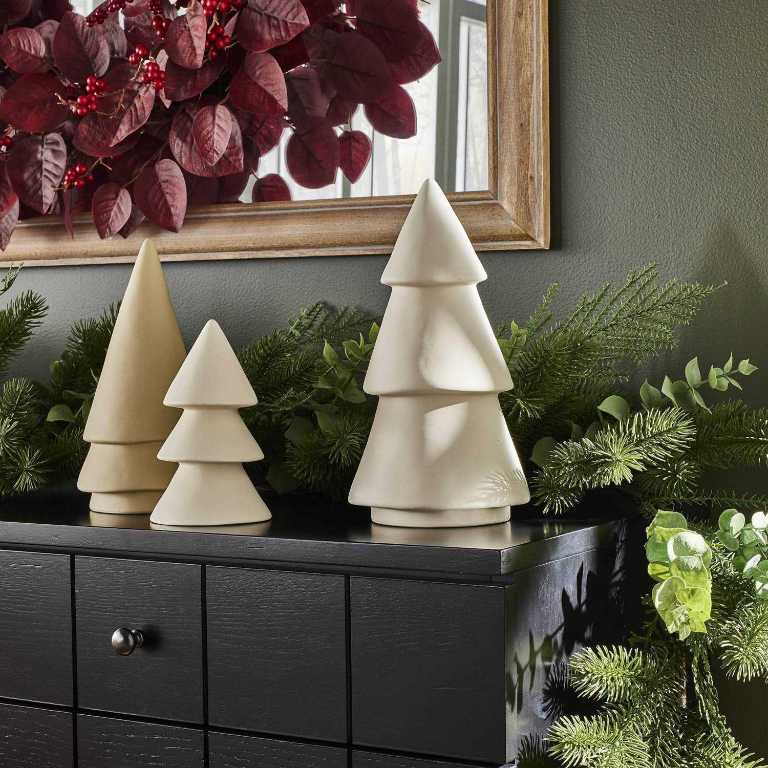 Matte Ceramic Christmas Tree Figure - Image 3