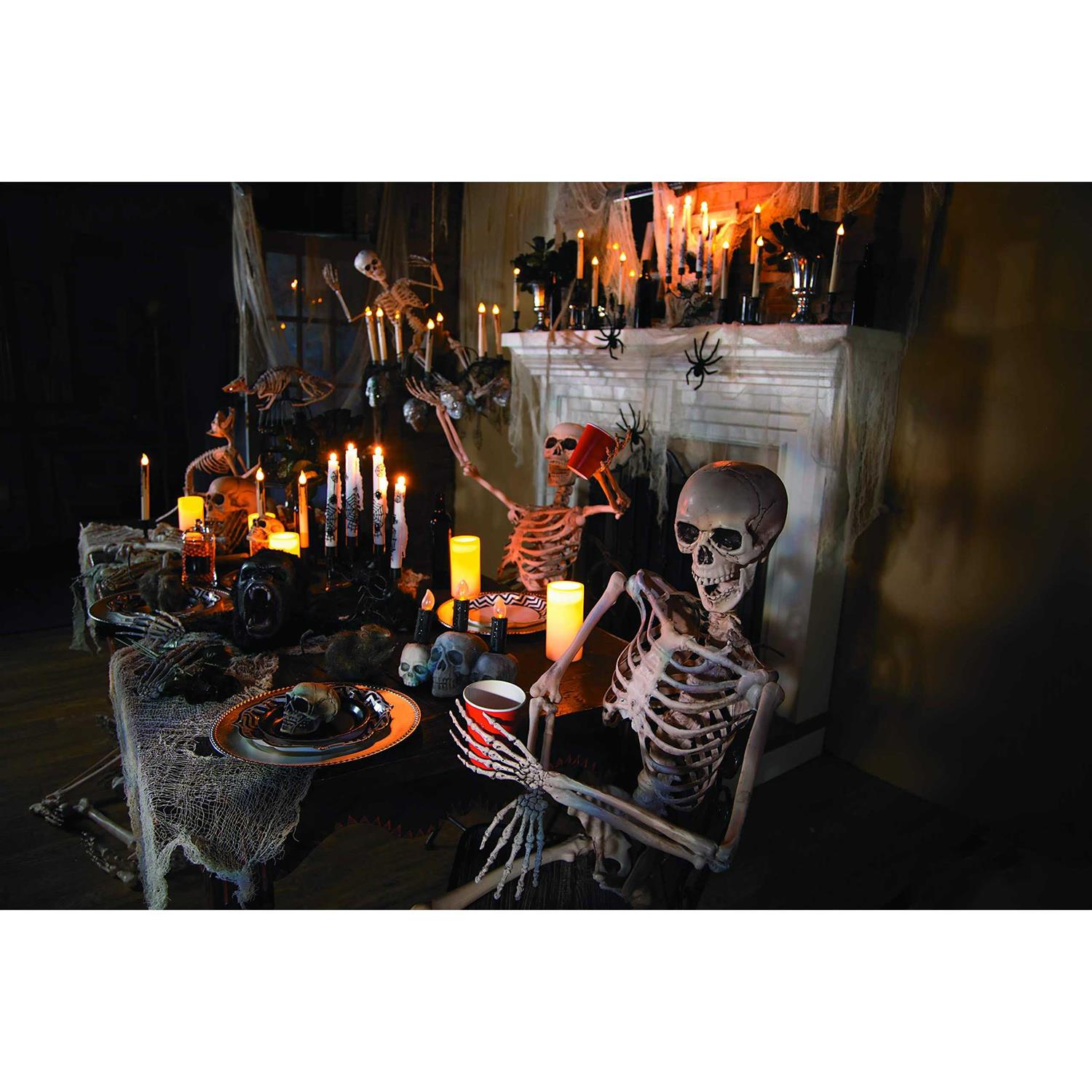 5 Ft Life-Size Posable Skeleton Halloween Decoration - Image 5