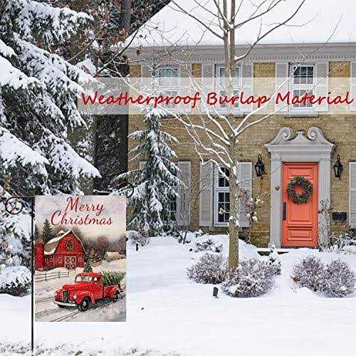 Selmad Home Decorative Merry Christmas Garden Flag Red Truck Double Sided - Image 3