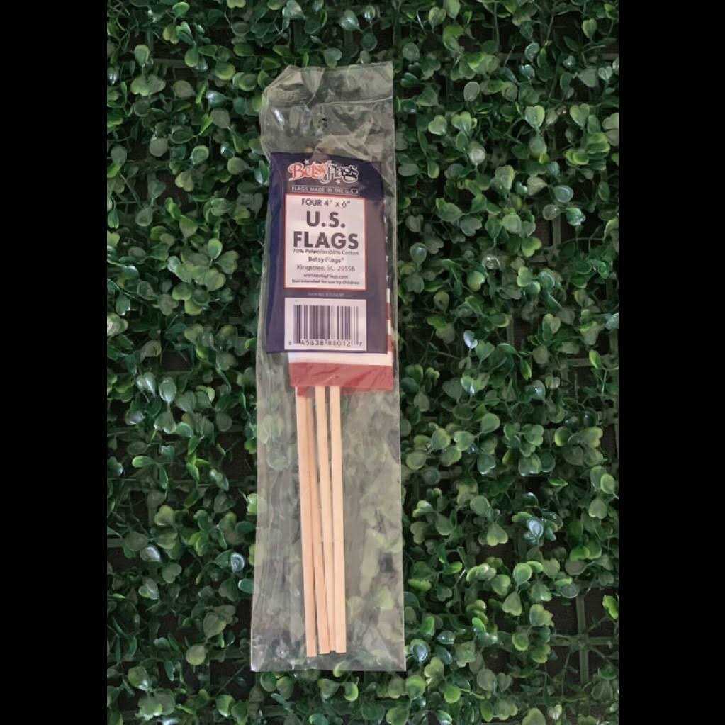 4 x 6 U.S. Betsy Stick Flags, 4-Pack - Image 3