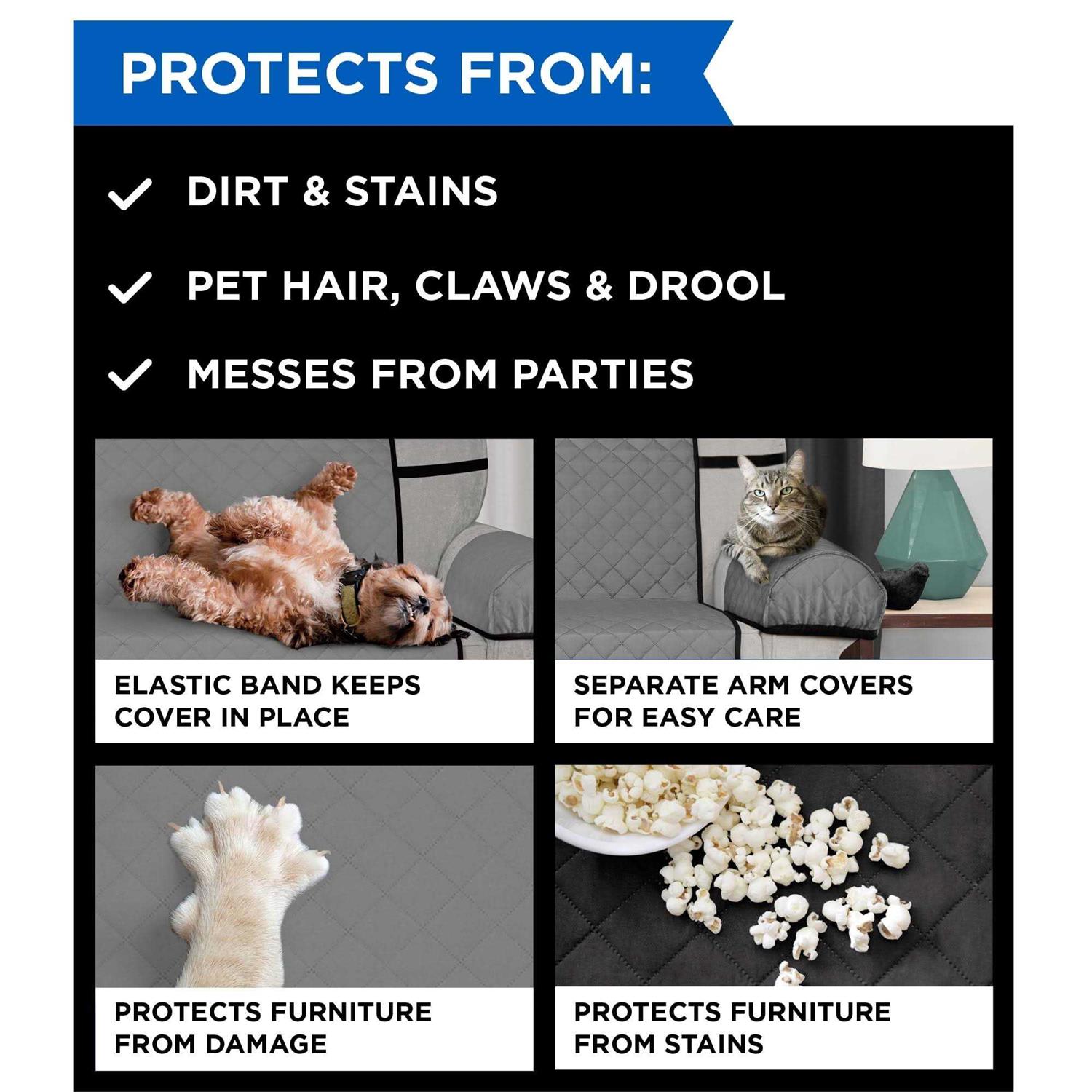 Mainstays Reversible Microfiber Recliner Chair Pet Cover Protector - Image 4