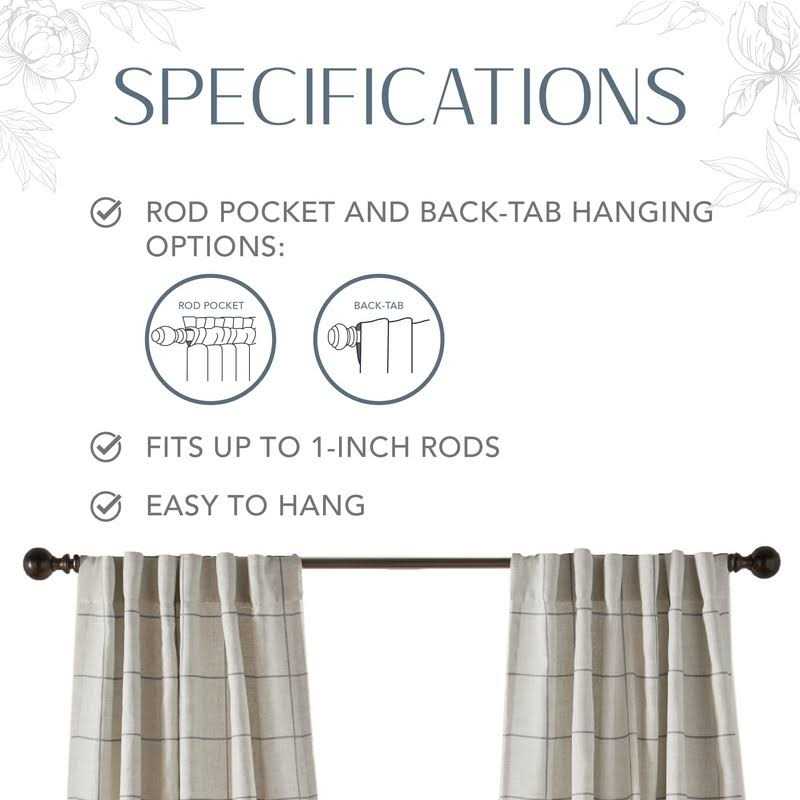 Elrene Brighton Windowpane Plaid Blackout Window Curtain Panel - Image 5