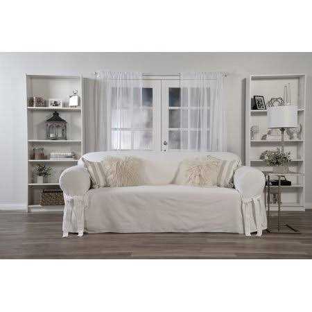 Classic Slipcovers Cotton Duck One Piece Sofa Slipcover - Image 4