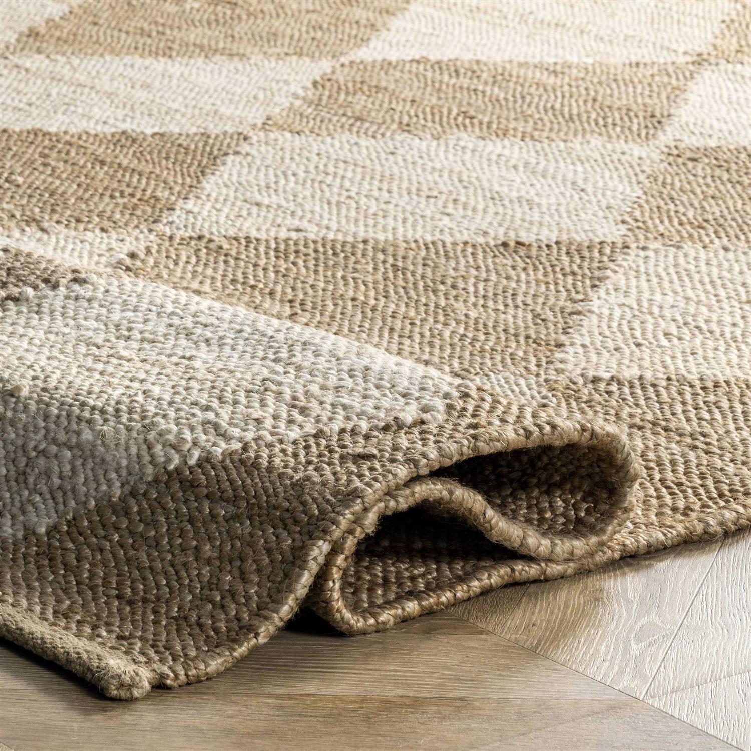 Rugs USA Natural Arvin Olano x Rugs USA Louie Diamond Checkerboard Jute Rug - Image 4